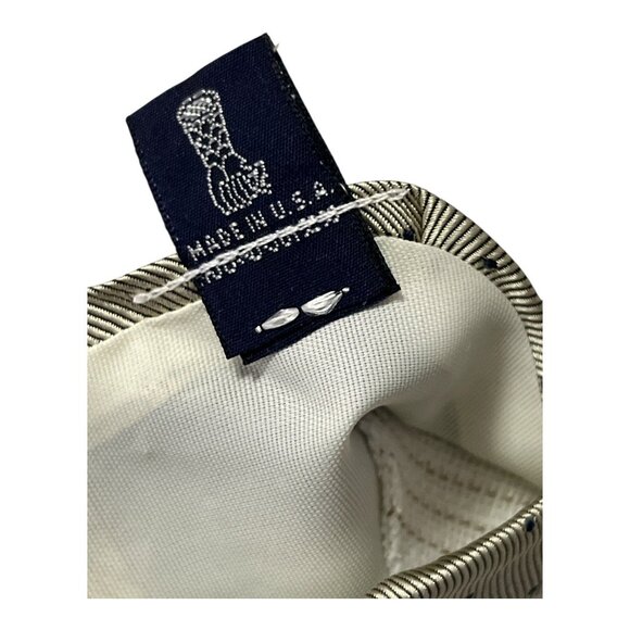 Barneys New York Men’s Silk Tie – Beige with Blue Dots – Made in USA – Macclesfi - Picture 3 of 5